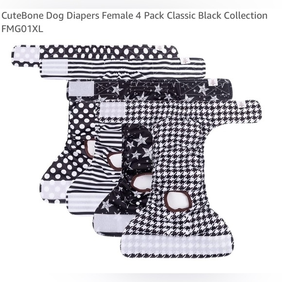 Cutebone female dog diapers, package of 4, size XL - Picture 2 of 5
